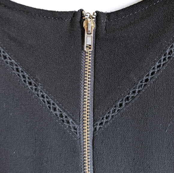 Mika & Gala Lattice Detail Black Swing Dress - Picture 9 of 12